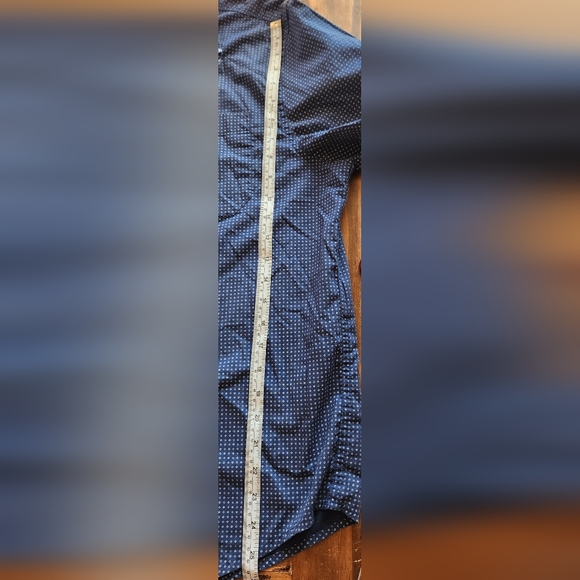 DOCKERS - Shirt L Blue White Geometric Button-up, 1 Pocket, Embroidered Logo - Picture 12 of 13